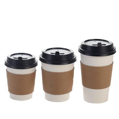 China Custom disposable thickened hot and cold drinks with switch cover coffee paper cups with logo for sale