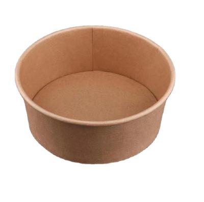 China Greaseproof In Stock Fast Food Kraft Paper Bowl Without Lid Round Shape Disposable Custom Paper Soup Bowl for sale