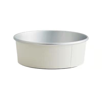 China Customized Disposable Logo Greaseproof Fast Food Box No Lid Aluminum Foil Paper 2 Layer Salad Bowl Paper for sale