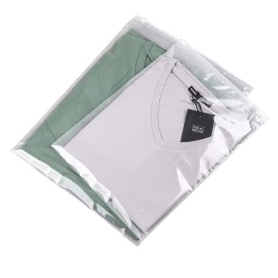 China Recyclable Wholesale Custom Frosted Transparent Clothes Packaging Bag Clothing T-Shirt Bag for sale