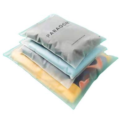 China Recyclable Customized Transparent Odorless Zipper PE Plastic Packaging Bag For Underwear for sale