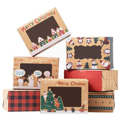 China Custom Creative Paper Window Materials Recycled Merry Christmas Socks Gift Box Cookie Packaging Baking Packaging for sale