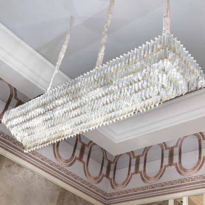 China Modern Glass Chandelier Rectangle Shape Pendant Lamp Home Light Lighting Modern Dining Hanging Light Fixture Restaurant Pendant Lamp for sale