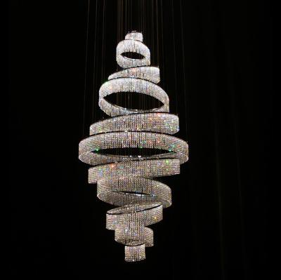 China Modern Spiral Crystal Chandelier Crystal Lights For Living Room Chandelier Wedding Decoration for sale