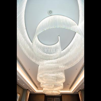 China Modern Luxury Style Hotel Lobby Villa Can Be Customized Crystal Spiral Chandelier for sale