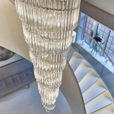 China Hotel/villa/villa luxury luxury spiral hotel lobby atmosphere project glass staircase chandelier for sale