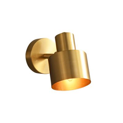 China Modern Simple Modern Creative Living Room Bedroom Style Wall Solid Brass Sconce for sale