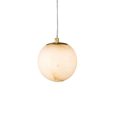 China Modern Simple Natural Marble Home Luxury Single Head Pendant Light for sale