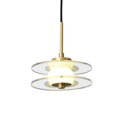 China Bedside Modern Nordic Minimalist Creative Glass Restaurant Solid Brass Pendant Light for sale