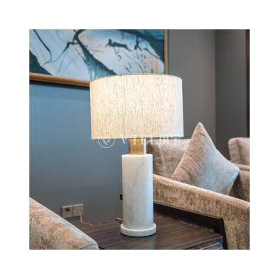 China Contemporary modern American luxury marble base lamp for living room bedside table for sale