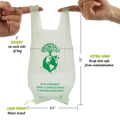 China Un Viable Extra Long Scented Compostable Leakproof Biodegradable Dog Poop Bags With Easy-Tie Handles for sale