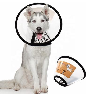 China Convenient Reflective Safety Recovery Anti-bite Lick Elizabeth Neck Collar Translucent For Large Dogs Cats for sale