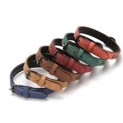 China Multi Colors PU Adjustable Dog Neck Collar Pet Apparel Viable Durable Hot-Wholesale Durable Leather Supplies for sale