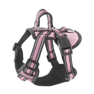 China 2021 Amazon Viable New Product Portable Adjustable Durable Nylon Dog Harness Vest For Dog Walking Running for sale