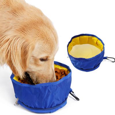 China Sustainable Hot-Wholesale Portable Collapsible Pet Cat Dog Travel Food Water Waterproof Nylon Bowl For Outdoor Use for sale