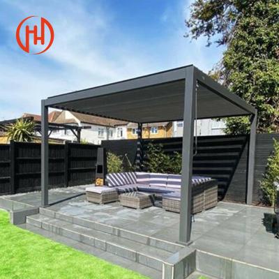 China Customized louvered electric aluminum pergola pergola antirust louvered patio roof garden awning for sale