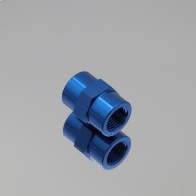 China Professional Wholesale AoMei Aluminum Alloy 6061 Pipe Nipple NPT Female Female Couplers Adapter Fittings for sale