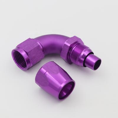 China AoMei High Performance Fluid Transfer Full 90 Degree Cutter Style Swivel Hose Ends AN4 AN6 AN8 AN10 AN12 for sale