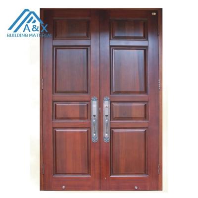 China Swing High Quality Solid Wood Double Entry Doors for sale