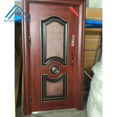 China Turkish Style Armor Steel Wooden Swing Door And Double Armored Door Entry Door for sale