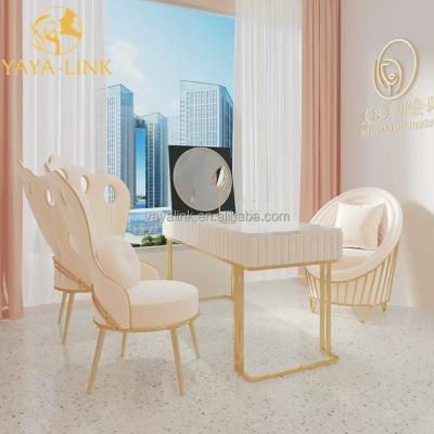 China Modern nail tables equipment nail salon pink nail manicure table for sale