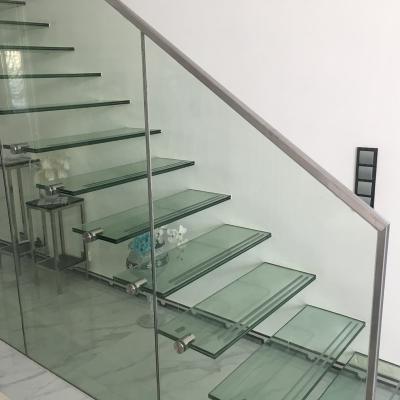 China Modern Good Quality And Cheap Price Customized Modular Glass Floating Stairs Price for sale