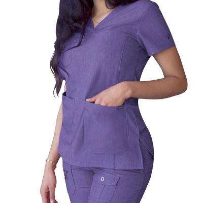 China Hot Sale Doctor Uniforms Medical Nursing Anti-Shrink Clinic Scrub Sets Short Sleeve Tops Fashion Uniform Scrubs Suit for sale