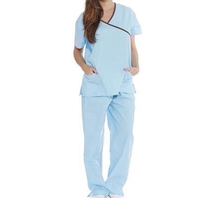 China Best Selling Anti-Shrink Nurses Skin Friendly Short Sleeve Medical Uniforms Scrubs Set For Women for sale