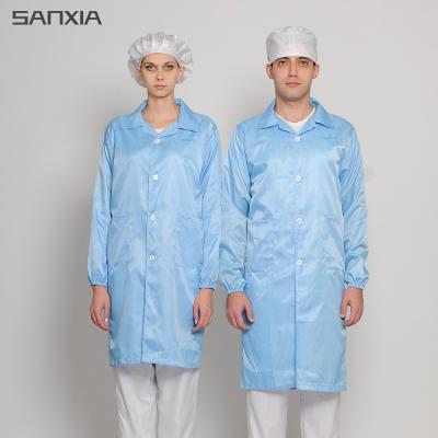 China White Reusable Lab Cleanroom Smock ESD Anti Static Coat Anti Static Coats for sale