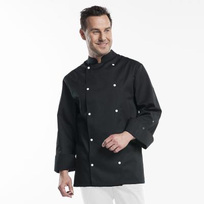 China French restaurant black chef coat cook uniform for restaurant for sale