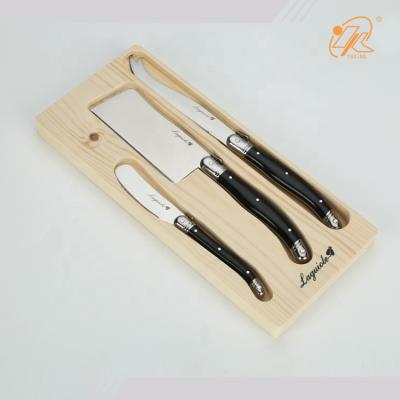 China Free sample 3 pcs handle plastic viable France laguiole cheese knife serving kit for sale