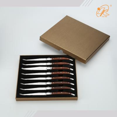 China Sustainable Wooden Handle Stainless Steel Steak Knife Set Cutlery Set Flatware Set for sale