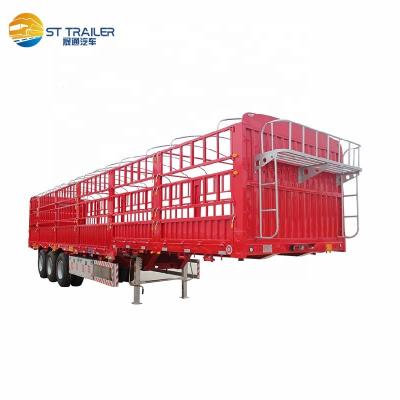 China High Strength 4 Axles 80 Ton 100 Ton Truck Trailer Fence Cargo Semi Trailer Grid Positions Semi Trailer For Sale for sale