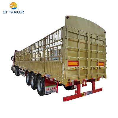 China Truck Trailer 60Tons Capacity 3 Axle Grid Positions Semi Trailer For Sale Farm Trailer for sale