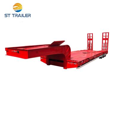 China Hydraulic lowbed semi trailer low bed trailer 3 axles lowboy trailer low bed trailer for sale