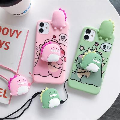 China Lightweight Cute Dinosaur Silicone Back Cover Shockproof Envelope Phone Case For iPhone 11 12 pro 12 max Mini Xs X 7 8 for sale