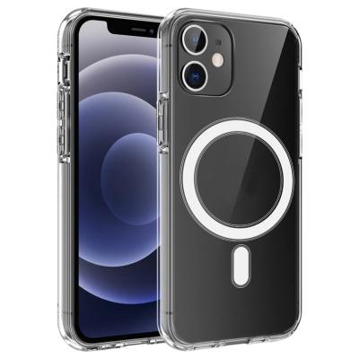 China 2020 Running Light Weight TPU+PC Magnetic Back Cover For iPhone 13 12 Pro Max 12 Mini Xs X 7 8 Clear Phone Case For Magsafe for sale