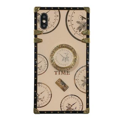 China Luxury Lightweight Phone Case For OPPO A5 A9 A31 2020 A53 A93 A94 A92 A52 A7 A5s A12 A3s A12e F9 F17 Pro Clock Pattern Glossy Back Cover for sale