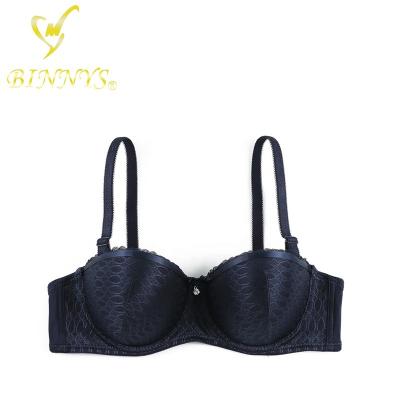 China BINNYS breathable hot selling custom women plus size padded underwire bra printed ladies bra wire underwire for sale