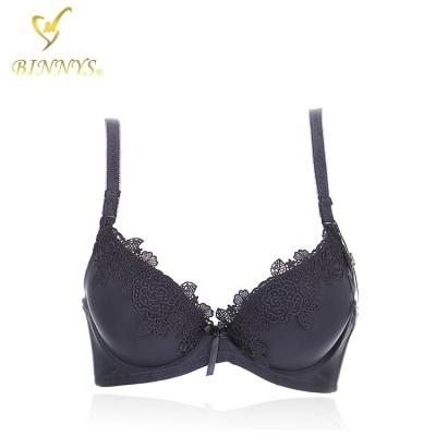 China BINNYS Breathable Hot Sexy V Shape Push Up Lace Padded Ladies Bra for sale