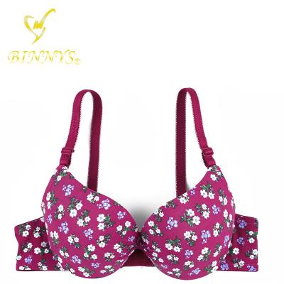 China BINNYS Breathable High Quality Hook-and-Eye Three Lift Up Breathable Bra 34b Us Size Padded Bra for sale