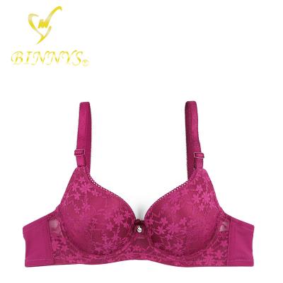 China BINNYS Guangzhou Sexy Lace 32 Breathable Nylon Spandex Wholesale Thin Bra 34 36 Cup Girls Bra Size for sale