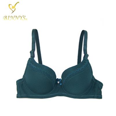 China BINNYS Breathable FAUX STONE 32 34 36 3/4 Cup Sliver Breathable One Cup Bra for sale