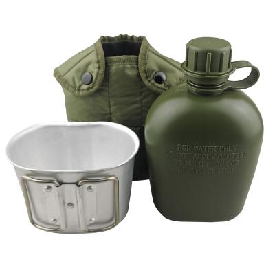 China Durable Outdoor HDPE Sets Army Canteen Plastic Tactical Military Water Bottle for sale