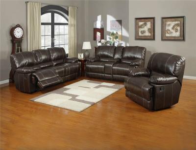 China Massage best selling top luxury leather grain recliner comfortable sofa with console for sale