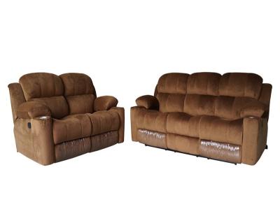 China Sectional Sofa High quality soft plush elephant suede fabric recliner sofa with metal cup holder for sale