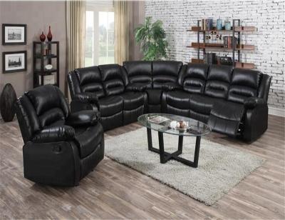 China Sofa American style comfortable recliner leather sectional round corner sofa set YRS2073 for sale