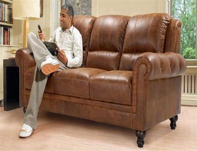 China Sectional Sofa YC2006 Style Classic Wood Furniture Living Room Leather Sofa for sale