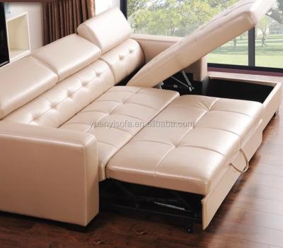 China European Style Hot Selling Multifunctional Corner Sofa Bed Leather With Storage Box YB2236 for sale