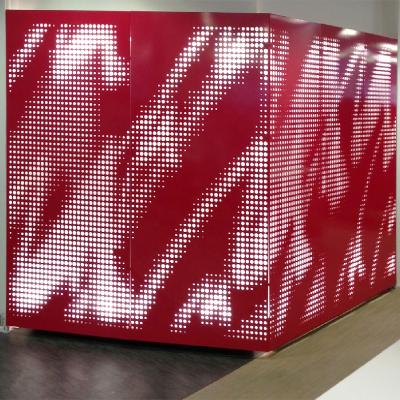 China Light Red Color Decorative Aluminum Perforated Metal Facade Cladding for sale